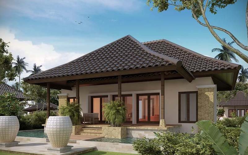 Nhà lắp ghép cấp 4 mái ngói mang phong cách truyền thống